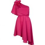 bright pink one shoulder asymmetric dress.jpg